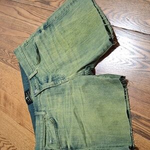 7 FOR ALL MANKIND Mens Jean Shorts 34 PAXTYN LIME GREEN ?? Denim Preowned  Used